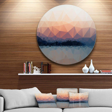 Sky Sea and Beach Abstract Vector View - Sea & Shore Circle Metal Wall Decor